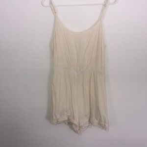 LA Hearts Cream romper with embroidered bottom